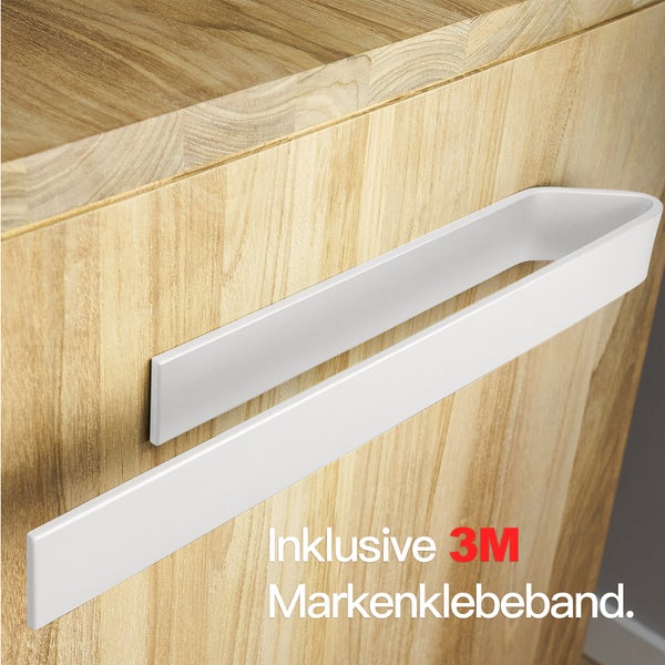 Designfabrik Hamburg Moderner Handtuchhalter ohne Bohren Weiß 40cm