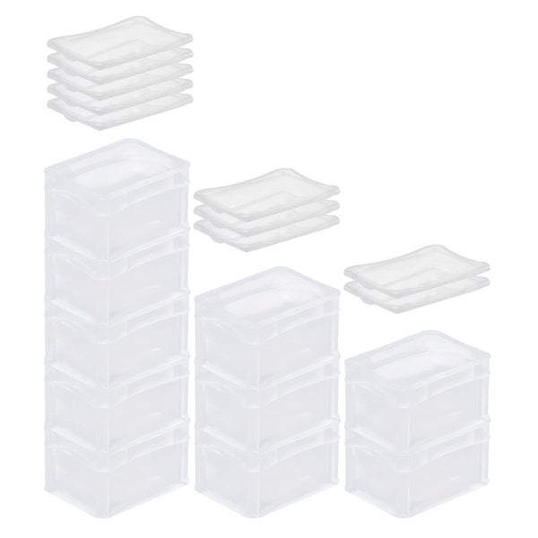 PROREGAL SuperSparSet 10 x Transparenter Eurobehälter BasicLine Mit Geschlossenem Griff und Klickdeckel HxBxT 12 x 15 x 20 cm 2,2 Liter Eurobox