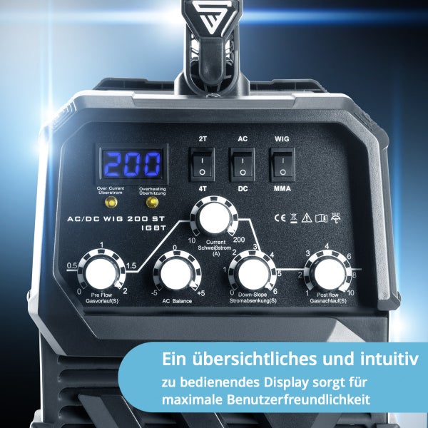 STAHLWERK Kombi Schweißgerät AC/DC WIG 200 ST IGBT 200 Ampere