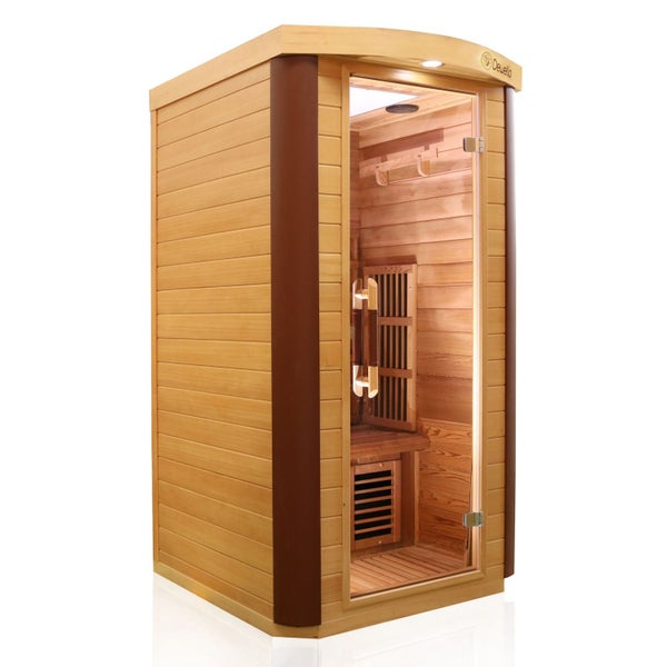 Dewello® Infrarotkabine Infrarotsauna TORONTO 102cm x 102cm inkl. 3 Vollspektrumstrahler, Karbonstrahler, 1 Person, LED