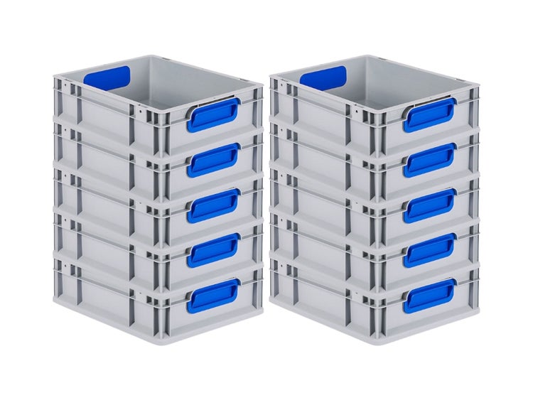 PROREGAL Eurobox Nextgen Color HxBxT 12 x 30 x 40 cm 11 Liter Griffe Blau Geschlossen Glatter Boden Eurobehälter Transportbox