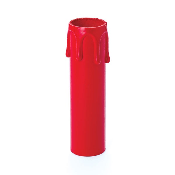 Kerzenhülse mit Tropfen für Kerzenfassung E14 Kronleuchter Kerzenhülle aus Kunststoff ø26mm 100mm Rot