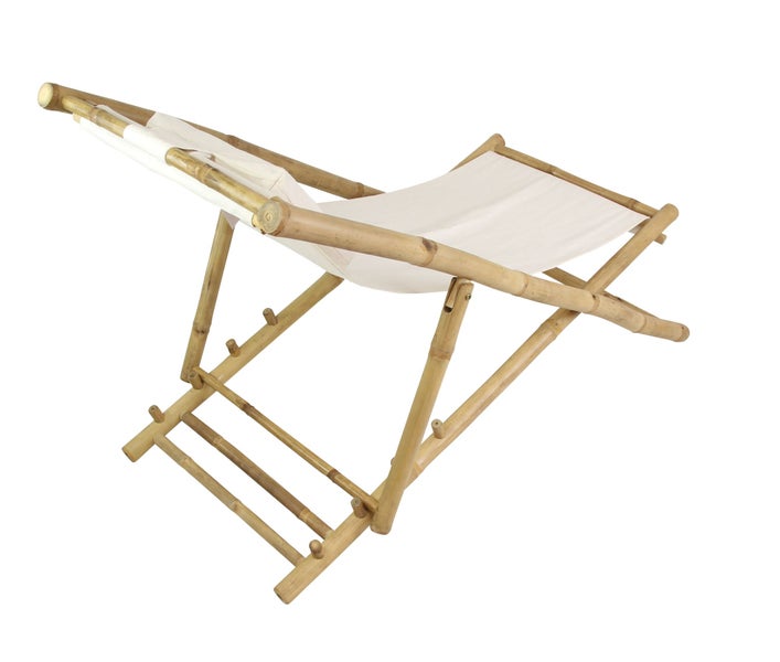 FRANK FLECHTWAREN | Liegestuhl Tropical, BAMBUS, BAUMWOLLE, POLYESTER, voll ausgeklappt 119 x 58 x 64 cm, zusammengeklappt 135 x 58 cm, nur für den Innenbereich geeignet,