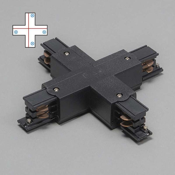 X-Verbinder für 3-Phasen-Schiene Schwarz - 3-Phasen