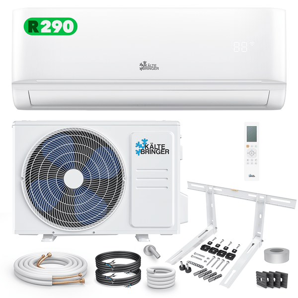 Kältebringer® R290 Split Klimaanlage 12.000 BTU (3,5kW) Komplettset mit Wandhalterung