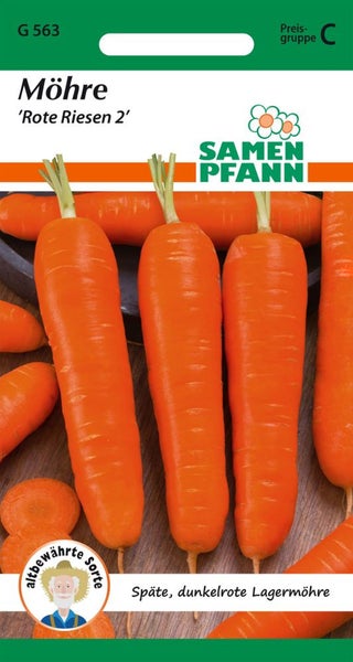 Möhren Samen Rote Riesen 2 für späte Ernte