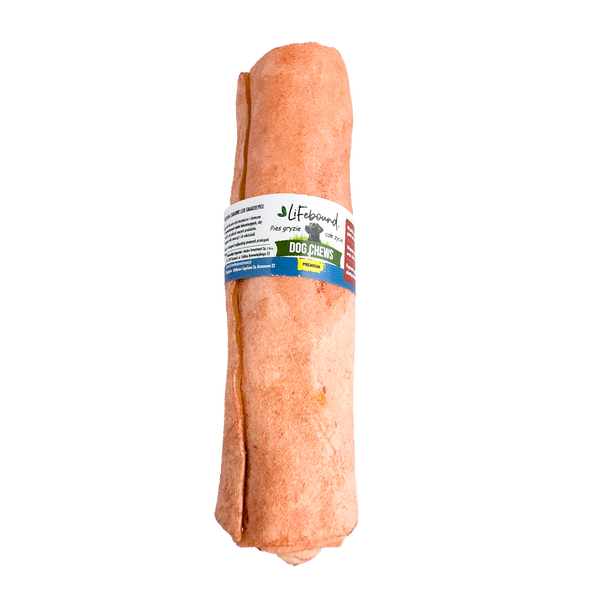 Lifebound - Natürlicher Kauknochen für Hunde aus Kalbsleder in Knochenform mit Lammgeschmack - 10 Stück - Größe. XXL