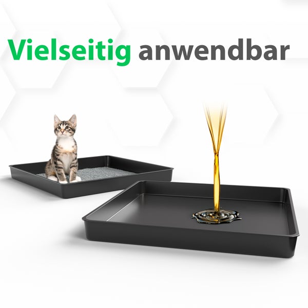 Katzenstreuwanne mit Katze und Flüssigkeit, vielseitig anwendbar
