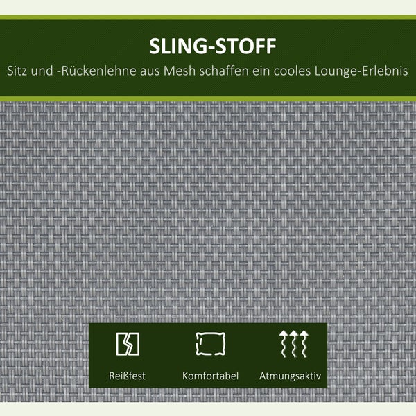 Outsunny Hollywoodschaukel, 195 x 118 x 170 cm, Metall, Texteline, Dunkelgrau