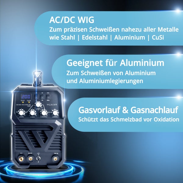 STAHLWERK Kombi Schweißgerät AC/DC WIG 200 ST IGBT 200 Ampere