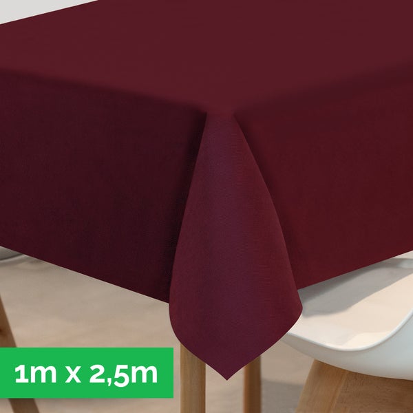Tischdecke aus stoffähnlichem Vlies, Öko-Tex 100, 1 m x 2,50 m Bordeaux