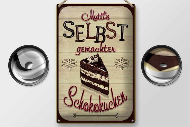 Blechschild Spruch 20x30cm Muttis selbst gemachter Kuchen