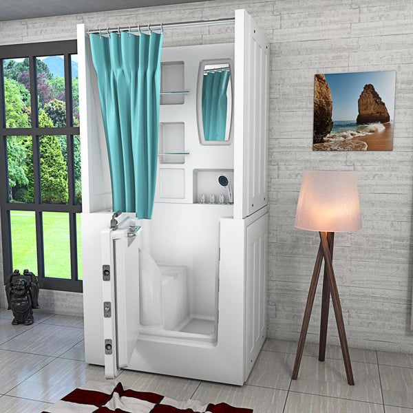 Seniorendusche Sitzwanne mit Tür S02D-TH-B-L 100x78cm