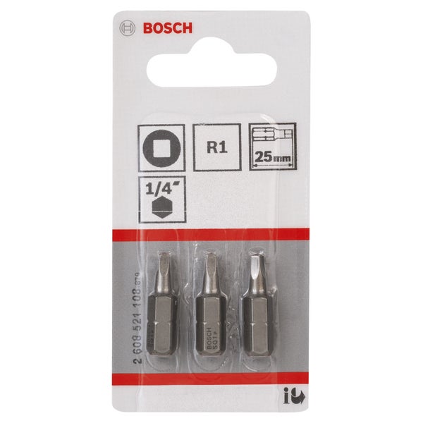 Bosch 3x Schrauberbit Extra-Hart, R1, 25 mm - 2608521108
