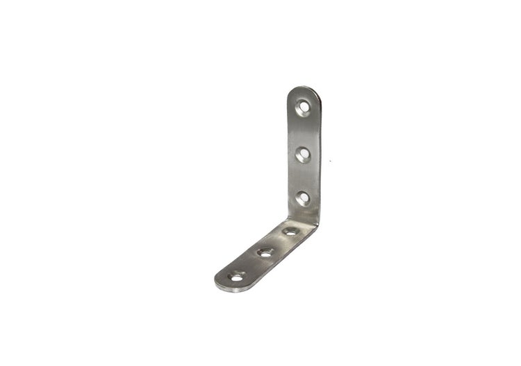 Winkelverbinder aus Metall mit sechs Schraublöchern für stabile Holzverbindungen