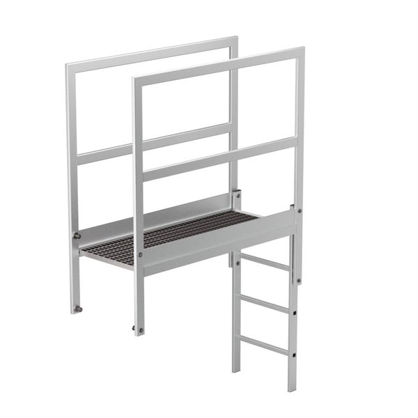 Industrielle Überstiegsleiter mit Plattform und Geländer