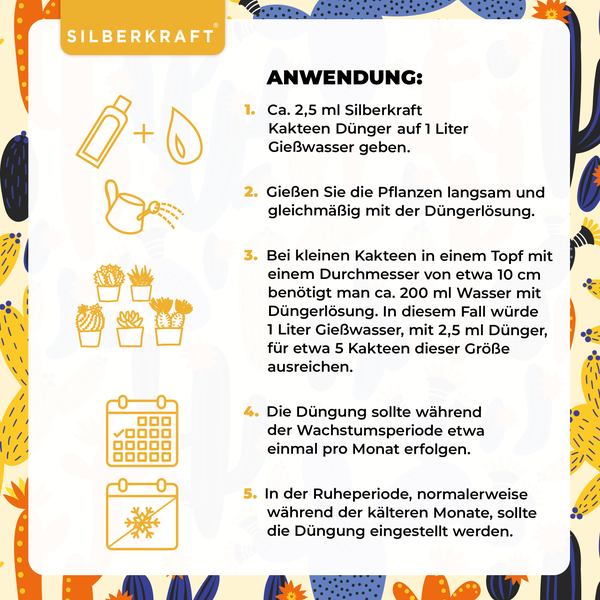 SILBERKRAFT Kakteen Bio-Dünger – 1 Liter