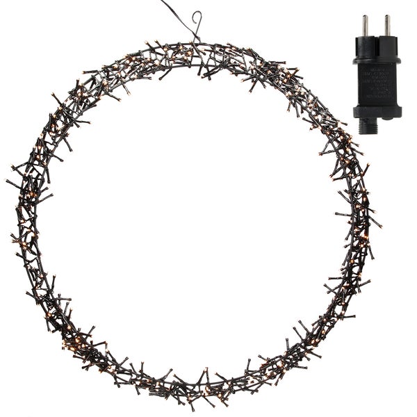 ECD Germany Lichterkranz 500 LEDs, Ø 58cm, Warmweiß, IP44, Türkranz, Fensterkranz, Weihnachtsdeko, Kranz, Weihnacht Ring, Fensterlicht, Weihnachten, Weihnachtsdekoration, Weihnachtsbeleuchtung