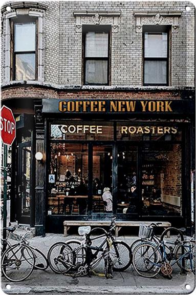 Blechschild Spruch 20x30cm Coffee new York Kaffee