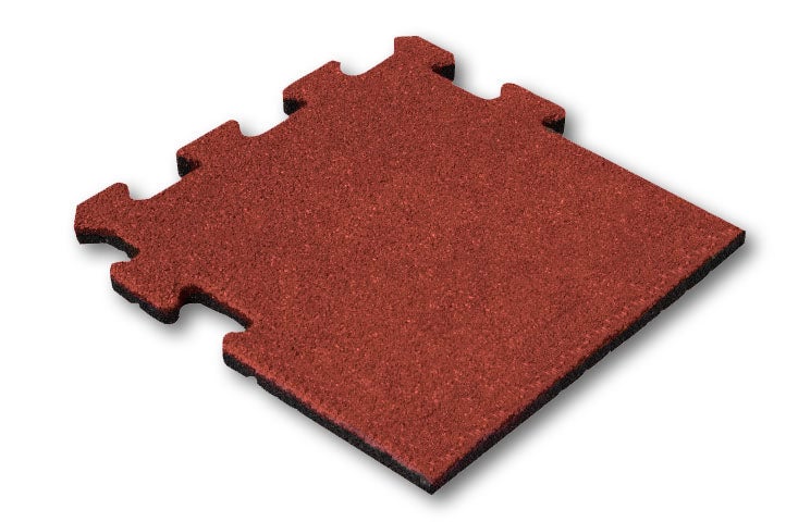 Gummifliese Rot 25mm - 50x50 cm - Puzzle System Seitenteil
