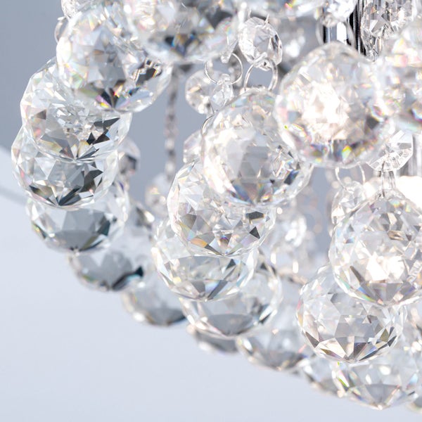 Deckenluster Kristall 4-flammig silber