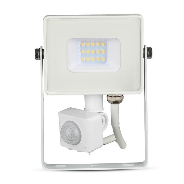 Drehbare LED-Flutlichtstrahler mit PIR-Sensor - Samsung - IP65 - Weiß - 10W - 800 Lumen - 4000K - 5 Jahre