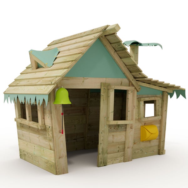 WICKEY Kinder Spielhaus Casita mit Holzdach und Fenster  - pastellblau