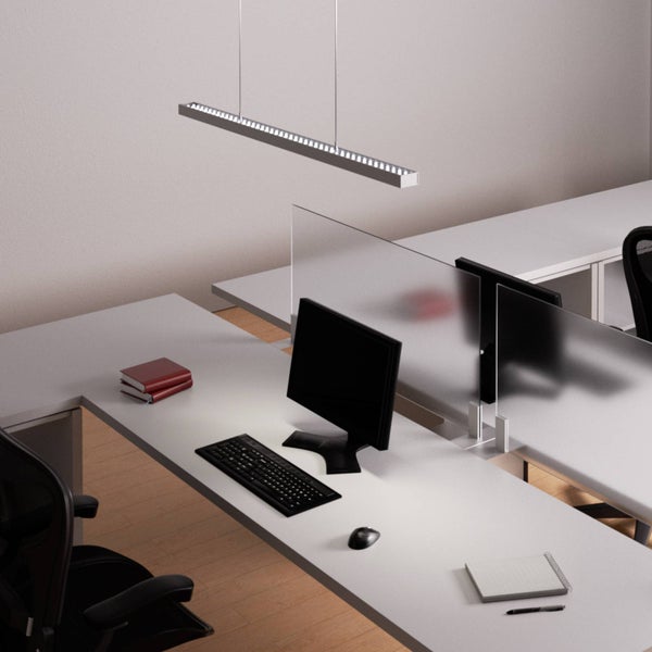Arcchio LED Büroleuchte Jolinda (Modern) in Alu aus Aluminium (1 flammig, ) - Bürolampe Arbeitsplatzlampe Hängeleuchte Pendelleuchte Deckenleuchte Arbeitszimmerleuchte