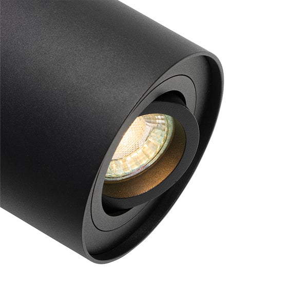 Schwarze Deckenleuchte mit verstellbarem Lichtkopf