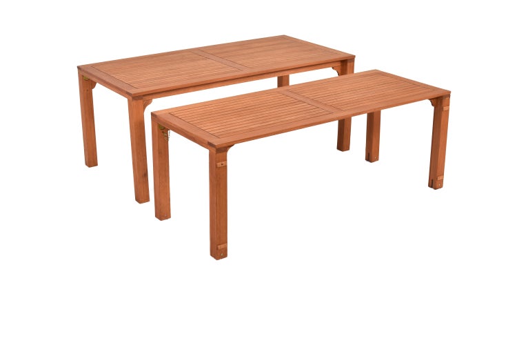 Gartentisch, Flex Ausziehtisch 185/362,5 x 90/73,5 cm, Eukalyptus