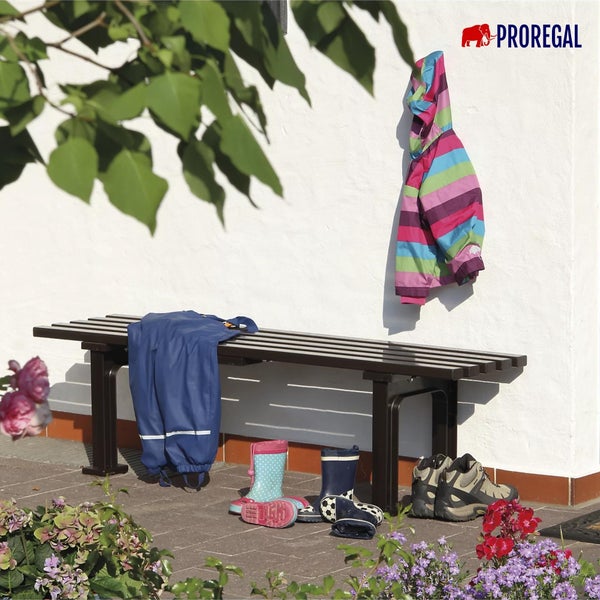 PROREGAL Gartenbank Kuba 4 Sitzer Grün HxBxT 42 x 200 x 37 cm Witterungskunststoff & UV Beständiger Kunststoff Parkbank Sitzbank
