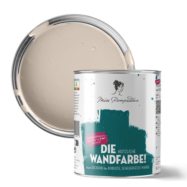 Offene Dose Miss Pompadour Wandfarbe für robuste, scheuerfeste Wände, Reichweite circa 7 Quadratmeter