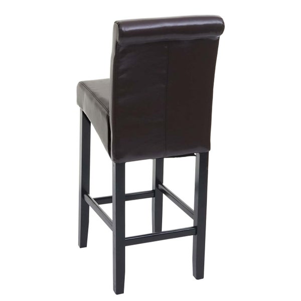 Barhocker mit Rückenlehne und Kunstlederbezug