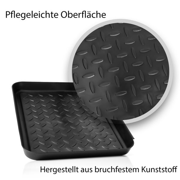 BigDean 3 Stück Schuhabtropfschale 27x35cm Anthrazit Schuhmatte für zu Hause – Schuhablage aus bruchfestem Kunststoff