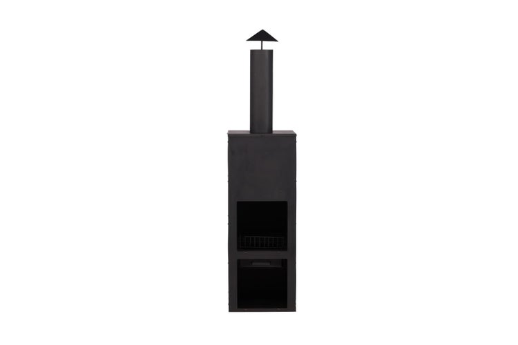 Makarima Gartenkamin, Lagerfeuer Stahl schwarz. 45 X 45 X 199 cm