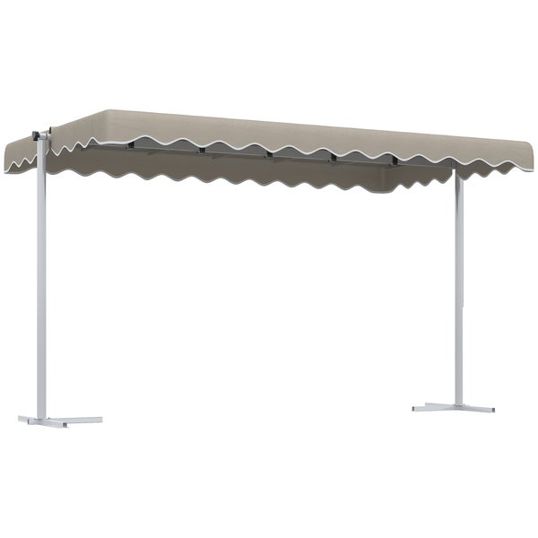 Outsunny Standmarkise, 402,5cm x 227cm x 220cm, Polyester, Khaki