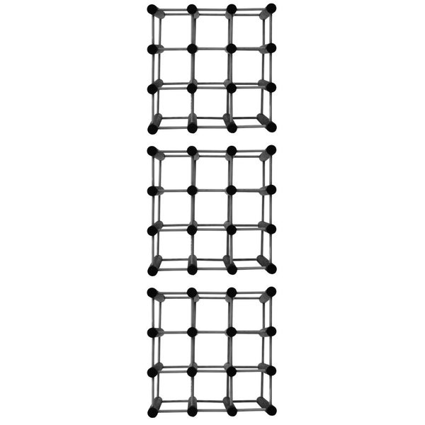 PROREGAL Modulares Weinregal Vinotega Mod HxBxT 36 x 36 x 24 cm 3 x  9 Flaschen Massives Kiefernholz Grau Geölt