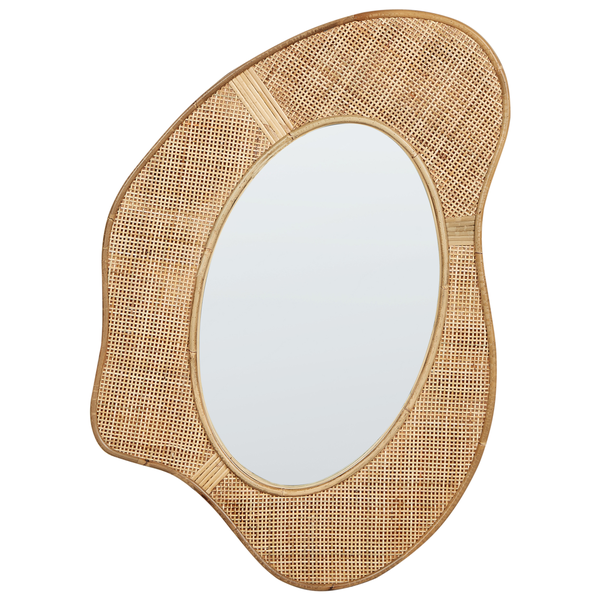 Wandspiegel DORNES 57 cm 77 cm Rattan Naturfarben