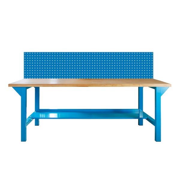 PROREGAL Werkbank Rhino Plus mit Lochplatte HxBxT 131 x 150 x 70 cm Traglast 500 kg Blau