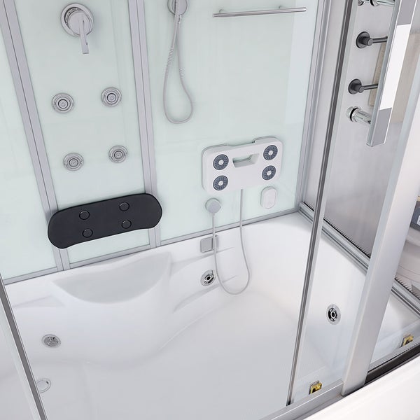 Home Deluxe - Dampfdusche DIAMOND - Weiß, Maße: 170 x 90 x 220 cm - inkl. Radio, Regendusche und komplettem Zubehör I Dampfsauna, Badewanne, Whirlpool, Dusche