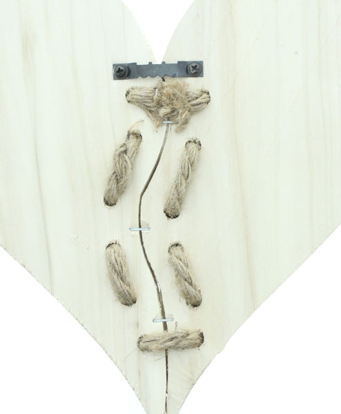 FRANK FLECHTWAREN | Wandhänger Rustique Cœur, PAPPEL, HANF, 25 x 3,6 x 25 cm