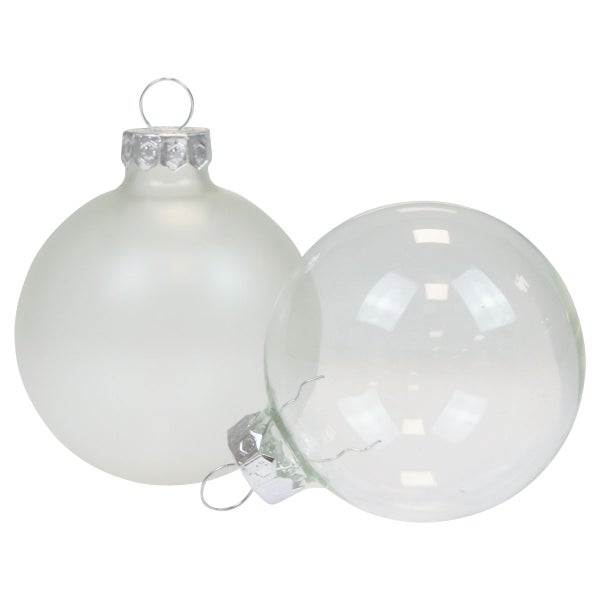 Zwei Christbaumkugeln aus Glas