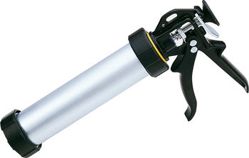 Kartuschenpresse aus Metall mit robustem Griff für präzises Auspressen von Dichtstoffen und Klebstoffen.