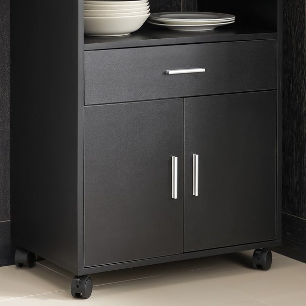 Küchenwagen mit Schublade und Schranktüren auf Rollen