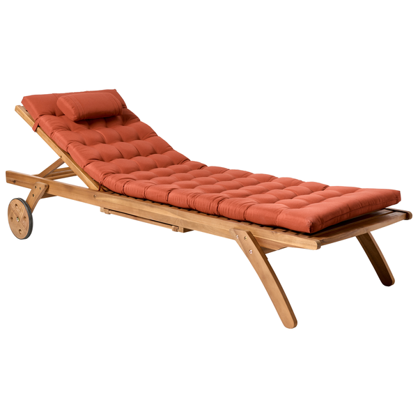 Sonnenliege mit Kissen CESANA PREMIUM Akazienholz Rot
