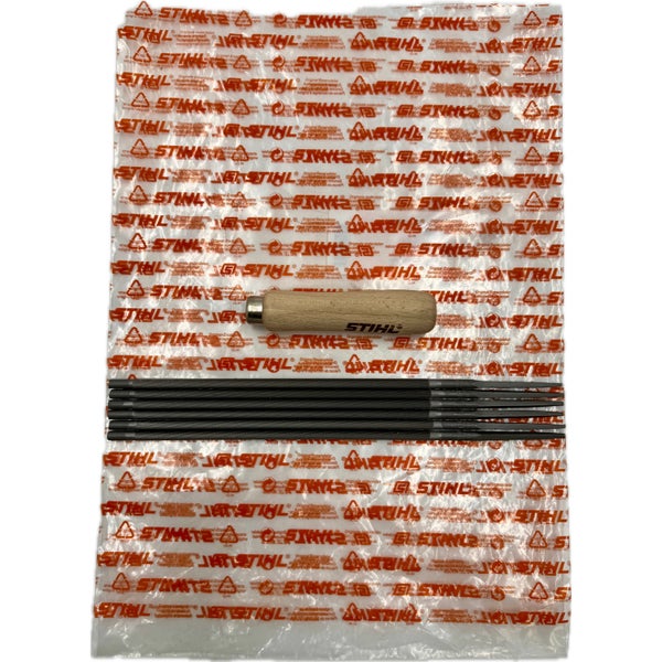 STIHL Rundfeile 5,2 x 200 mm (6 Stück) 56057715206 mit Feilenhalter Holz