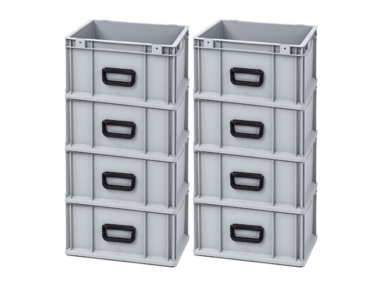 PROREGAL Spar Set 8x Eurobox Nextgen Portable Uno HxBxT 22 x 30 x 40 cm 20 Liter Eurobehälter Transportbox Transportbehälter Stapelbehälter