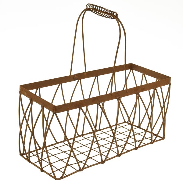 Rechteckiger Drahtkorb mit Griff