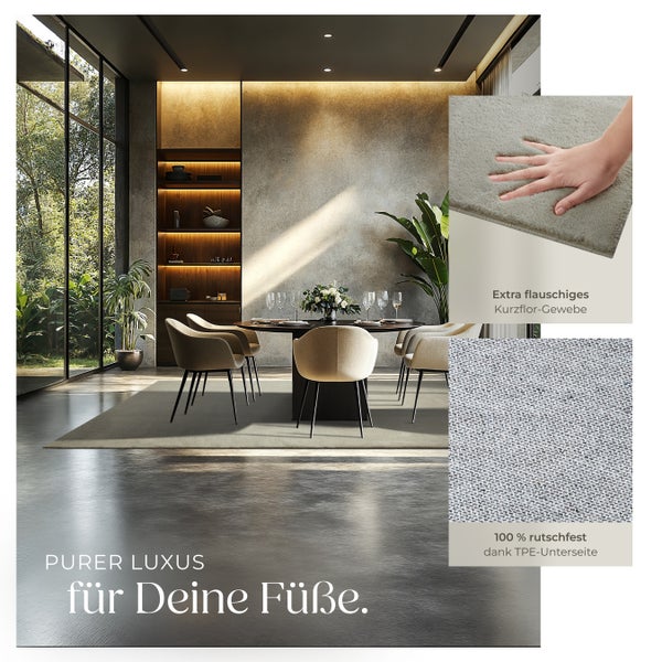 Kurzflorteppich tectake rutschfeste Unterseite verschiedene Größen und Farben 200 x 290 cm