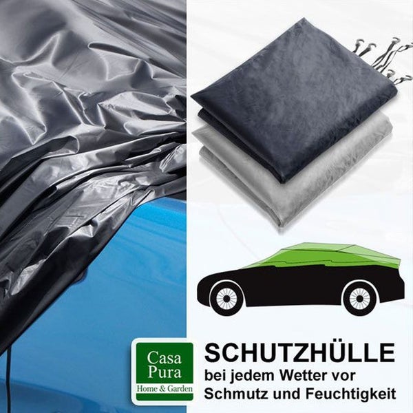 FLOORDIREKT Autoabdeckung  - Halbgarage - Witterungsbeständige Schutzhülle - Silber - 2,59 x 1,22 x 0,61 m